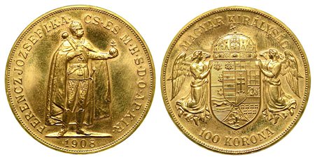 UNGHERIA. Franz Joseph, 1848-1916., 100 Korona 1908.