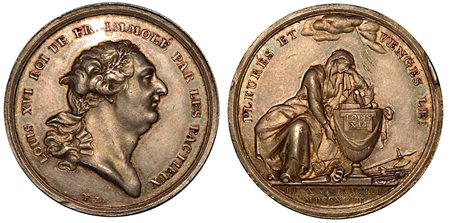 RIVOLUZIONE FRANCESE. MORTE DI LUIGI XVI., Medaglia in argento 1793, Londra.