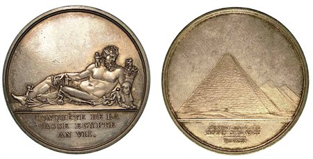 CONQUISTA DEL BASSO EGITTO., Medaglia in argento anno VII (1798), Parigi.