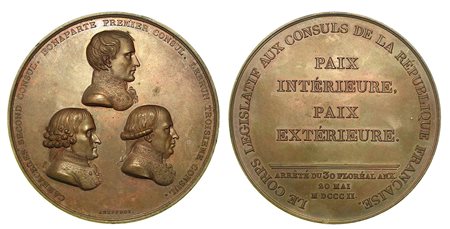 PACE DI AMIENS., Medaglia in bronzo 1802.