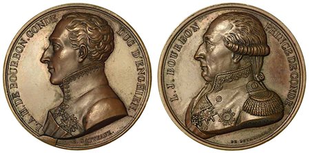 FUCILAZIONE DEL DUCA DI ENGHIEN., Medaglia in bronzo 1804.