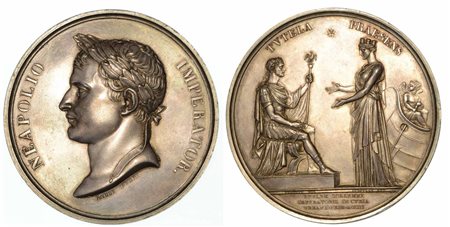 INCORONAZIONE DI NAPOLEONE A PARIGI., Medaglia in argento 1804.