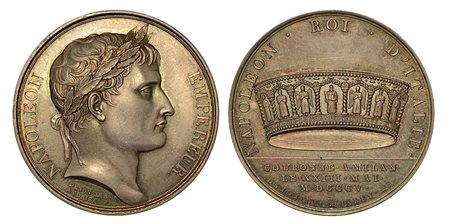 MILANO. INCORONAZIONE DI NAPOLEONE A RE D’ITALIA., Medaglia in argento 1805.