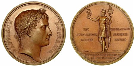 RICONQUISTA DELLE BANDIERE FRANCESI E INGRESSO DEL GENERALE NEY A INNSBRUCK., Medaglia in bronzo 1805.