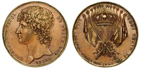 GIOACCHINO MURAT, 1808-1815. REGNO DELLE DUE SICILIE. AGLI ORGANIZZATORI DELLE LEGIONI PROVINCIALI., Medaglia in bronzo 1809.