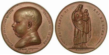 NASCITA DEL RE DI ROMA., Medaglia in bronzo 1811.