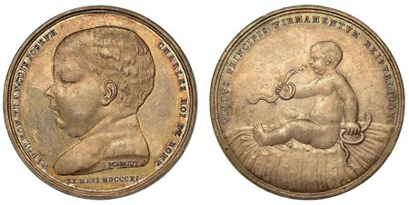 NASCITA DEL RE DI ROMA., Medaglia in argento 1811.