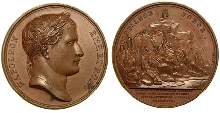 LEVA FORZATA DI DUECENTOMILA SOLDATI IN ITALIA E FRANCIA., Medaglia in bronzo 1813.