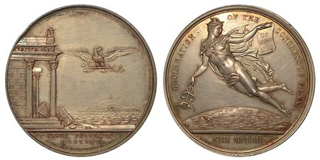 DICHIARAZIONE DEL CONGRESSO DI VIENNA., Medaglia in argento 1815, Londra.