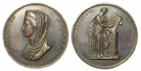 MARIA LUIGIA D'AUSTRIA, 1815-1847. LE BECCHERIE DI PARMA., Medaglia in bronzo 1836.