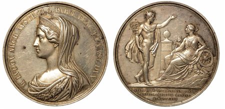 MARIA LUIGIA D'AUSTRIA, 1815-1847. STRADA DELLA CISA., Medaglia in argento 1841.