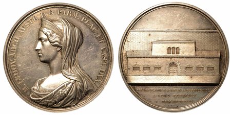 MARIA LUIGIA D'AUSTRIA, 1815-1847. NUOVO CARCERE IN PARMA., Medaglia in argento 1843.