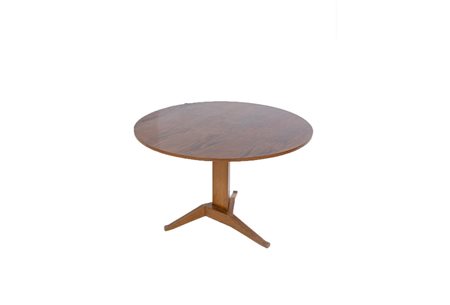 AUGUSTO ROMANO (Attr). Round walnut table