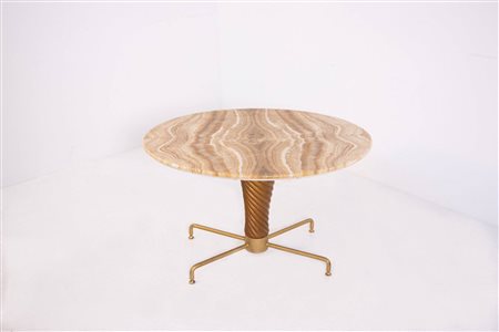 MARIO QUARTI. Wood, onyx and brass table. 1950s