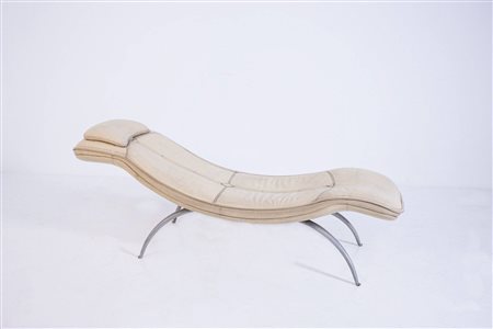 Leather chaise longue. MOROSO. 1970s