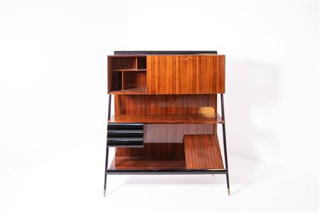 ICO PARISI (Attr.). Bookcase in ebonized wood