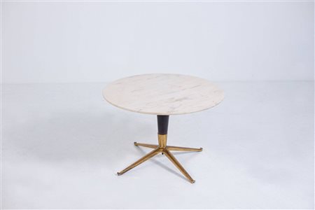 MELCHIORRE BEGA. Wood, brass and marble coffee table