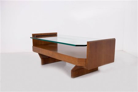 VITTORIO GREGOTTI (Attr). Wooden and glass table