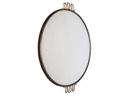 OSVALDO BORSANI. Brass mirror. 1950s