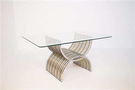 ROMEO REGA. Table in steel and glass