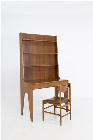 Italian Desk and Bookcase with Chair in Wood