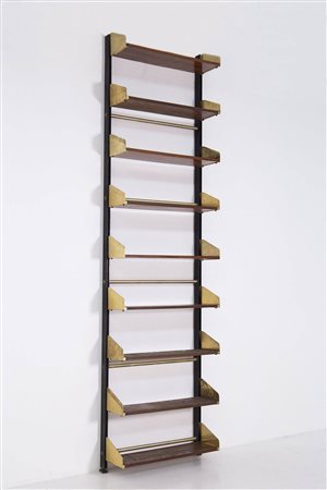 FEAL. Brass and wooden bookcase