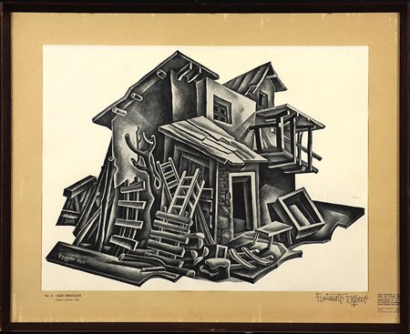 Fortunato Depero, Tav. 6, Case diroccate, 1943