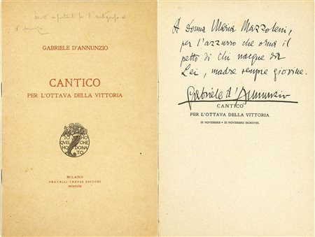 Cantico per l'Ottava della Vittoria, autografato