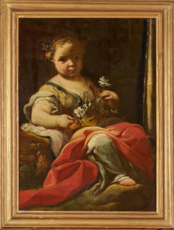 Scuola bolognese del secolo XVIII

Ritratto di bambina con fiori
Olio su tela,