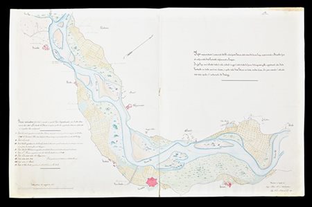 [MAPPA IDROGRAFICA] Tipo rappresentante l'andamento del Po sulla fronte Estense