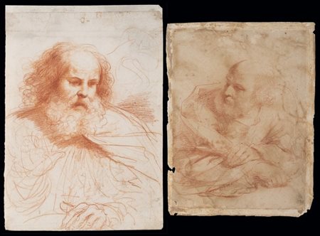 Due disegni di artisti differenti:

Seguace del Guercino, secolo XVII
Studio di