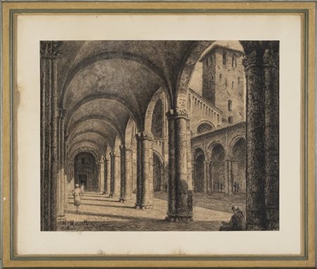 Artista del secolo XX

Veduta del quadriportico di Sant'Ambrogio
Carboncino e m