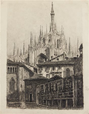 Artista del secolo XX

Veduta del Duomo dal dietro di Palazzo Reale
Carboncino