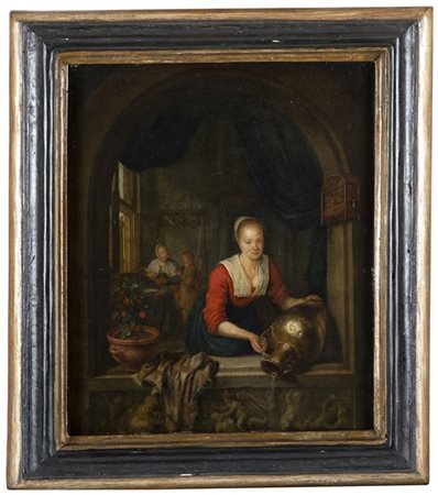 Da Gerard Dou, secolo XIX

Domestica alla finestra
Olio su tavola, cm 35x28,5
I