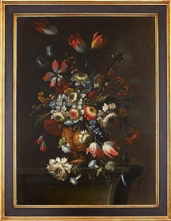 Scuola del secolo XVIII

Vaso di fiori
Olio su tela, cm 102x74,5
In cornice (re