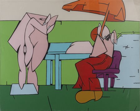 VALERIO ADAMI (1935-) <br>Il vecchio timido e 