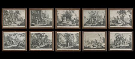 ZOCCHI GIUSEPPE (1711 - 1767) - Gruppo di dieci incisioni raffiguranti i mesi dell'anno.
