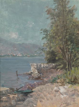 FIESSI  ANGELO (1891 - 1977) - Paesaggio lagunare. .
