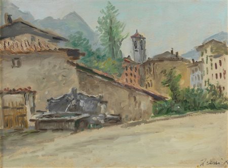 FIESSI  ANGELO (1891 - 1977) - Paesaggio cittadino. .