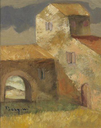BERGOMI GIACOMO (1923 - 2003) - Paesaggio con casolare. .