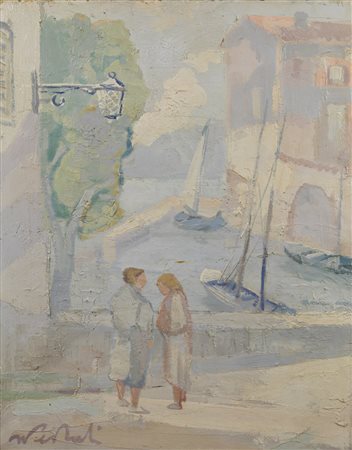 PEDRALI MATTEO (1913 - 1980) - Il porto di Iseo. .
