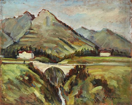 BERGAMINI ALDO (1904 - 1980) - Paesaggio montano.