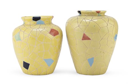 COPPIA DI VASI IN CERAMICA, ANNI '70