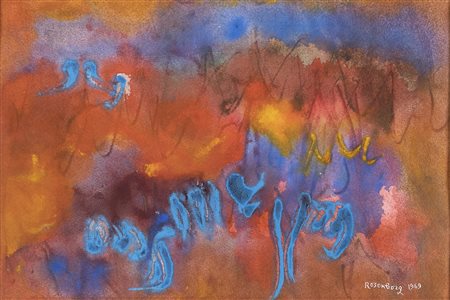 RALPH ROSENBORG, Landscape in Orange and Blues, 1969