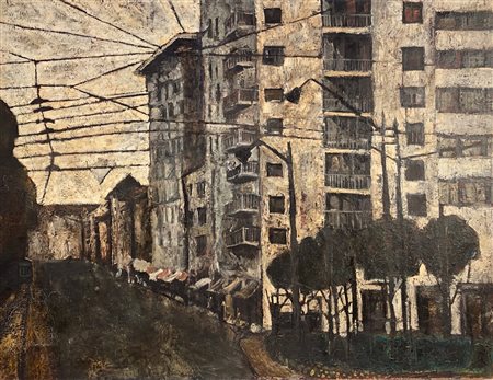 BANCHIERI GIUSEPPE Milano (Mi) 1927 Senza titolo Olio su tela 100,00x130,00