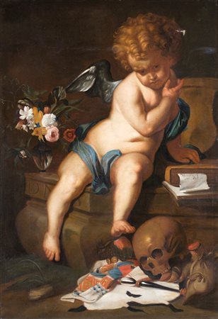 Pittore fiammingo del XVII secolo Allegoria della giovinezza olio su tela cm...