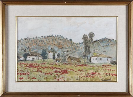 CASCELLA MICHELE (1892 - 1989) - Paesaggio con case.
