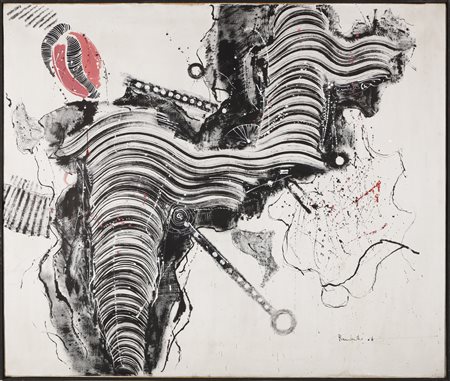RAMBELLI AMILCARE  (1924 - 1976) - Vortice nero rosso.