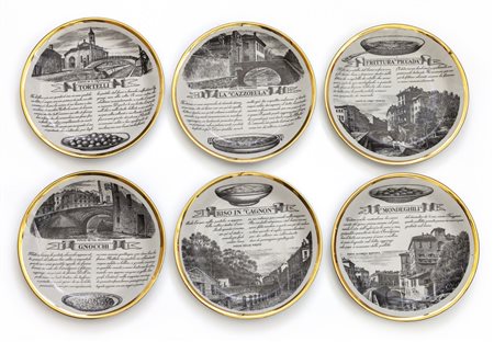 PIERO FORNASETTI <br>Sei piatti della serie 