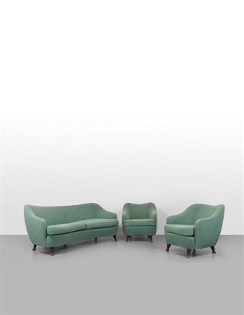 DUE POLTRONE E UN SOFA, anni "60. <br>Strutture e 